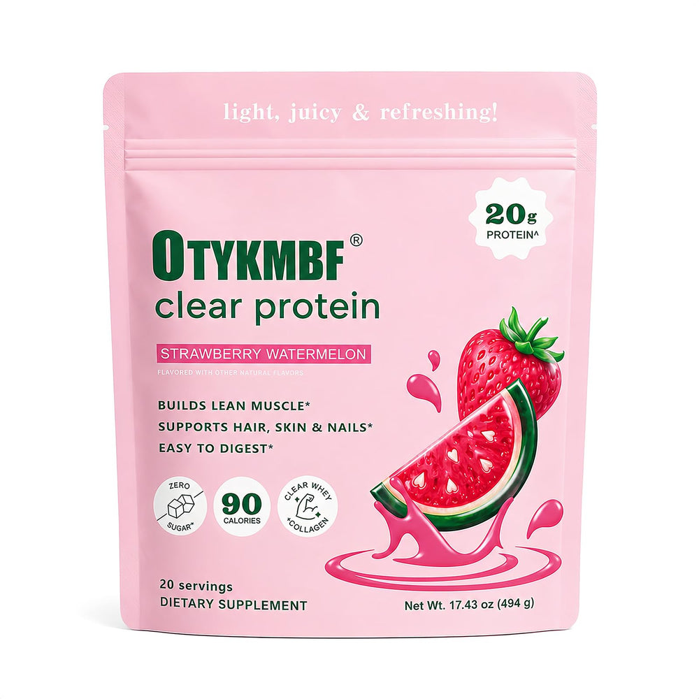 OTYKMBF envase frontal con sabor frambuesa limón y atractivo visual refrescante