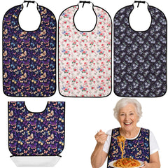 Oulisen babero azul flores vista frontal protege ropa