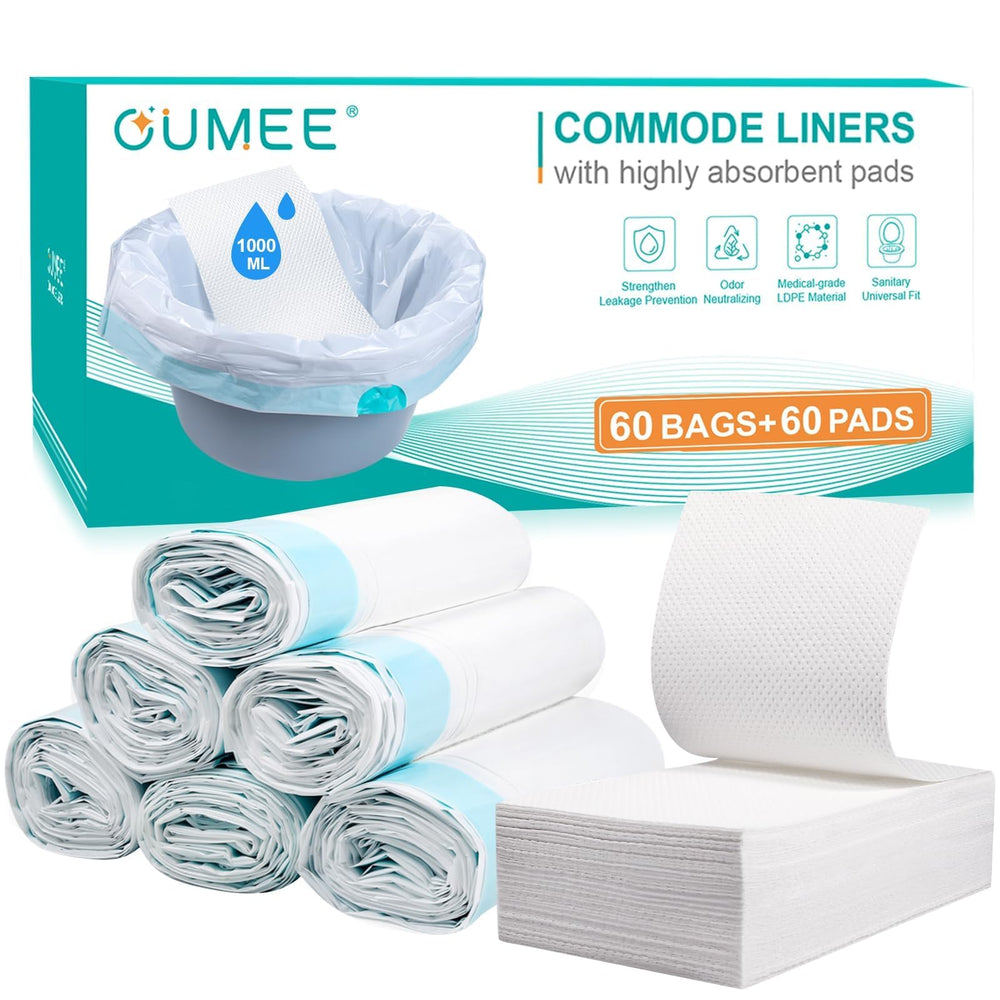 OUMEE forro frontal del paquete mostrando 60 unidades y conveniencia
