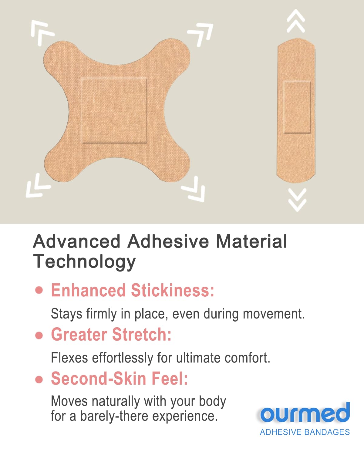 Ourmed primer plano de almohadilla absorbente que protege heridas