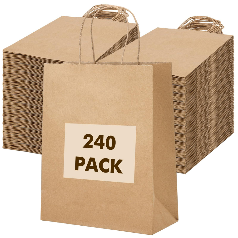 OUTUXED paquete frontal de 240 bolsas kraft, presentación profesional y ahorro