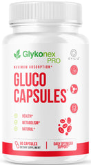 OVICIA frasco frontal de Gluco Capsules mostrando etiqueta clara y beneficios
