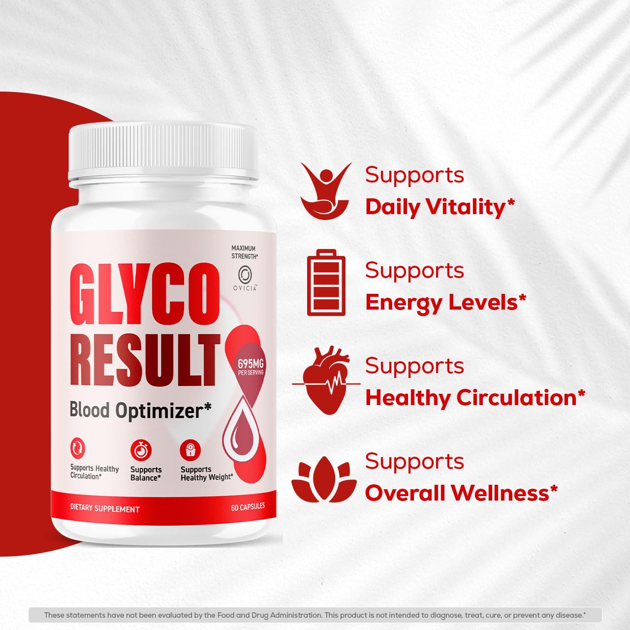 OVICIA Glyco Result etiqueta nutricional clara para verificar ingredientes y dosis