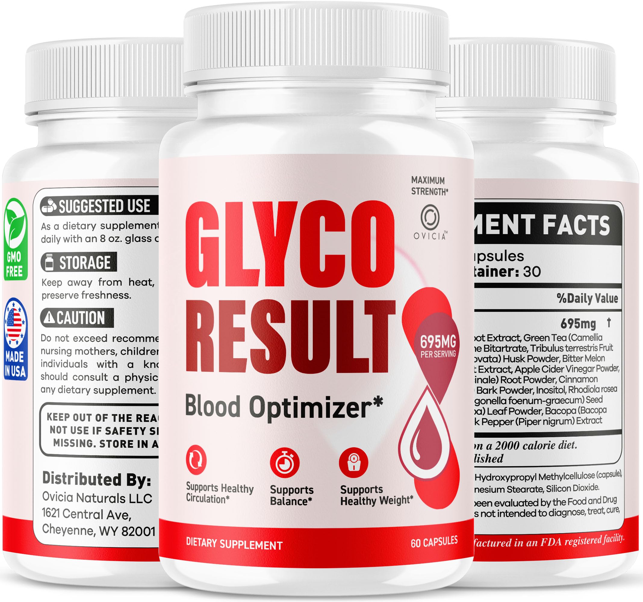 OVICIA Glyco Result ingredientes naturales dispuestos para destacar pureza