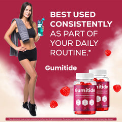 OVICIA persona tomando Gumitide Gummies mostrando uso sencillo diario