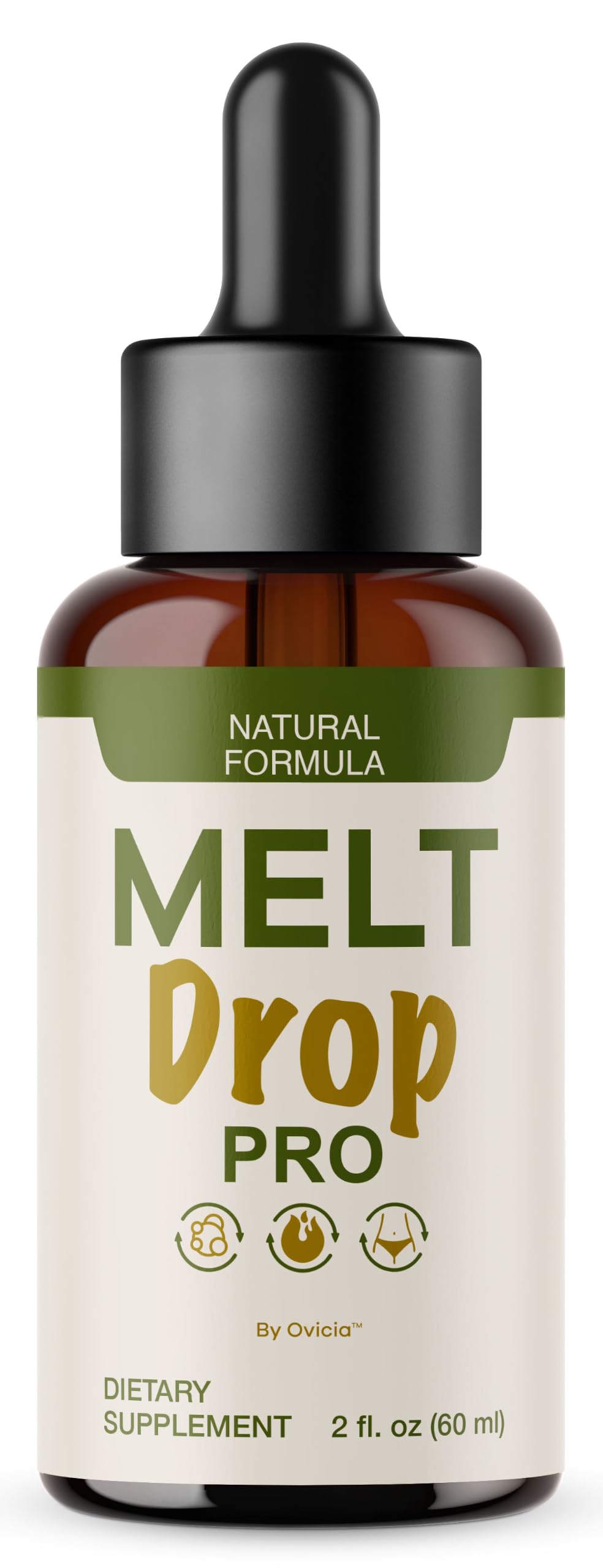 OVICIA Melt Drops Pro vista frontal muestra envase y dosis clara