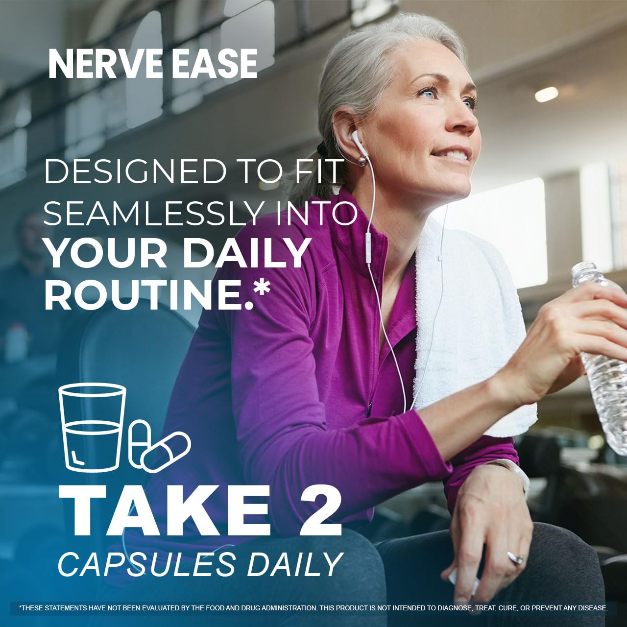 OVICIA Nerve Ease cápsulas en la mano demostrando tamaño y facilidad de uso