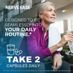 OVICIA Nerve Ease cápsulas en la mano demostrando tamaño y facilidad de uso