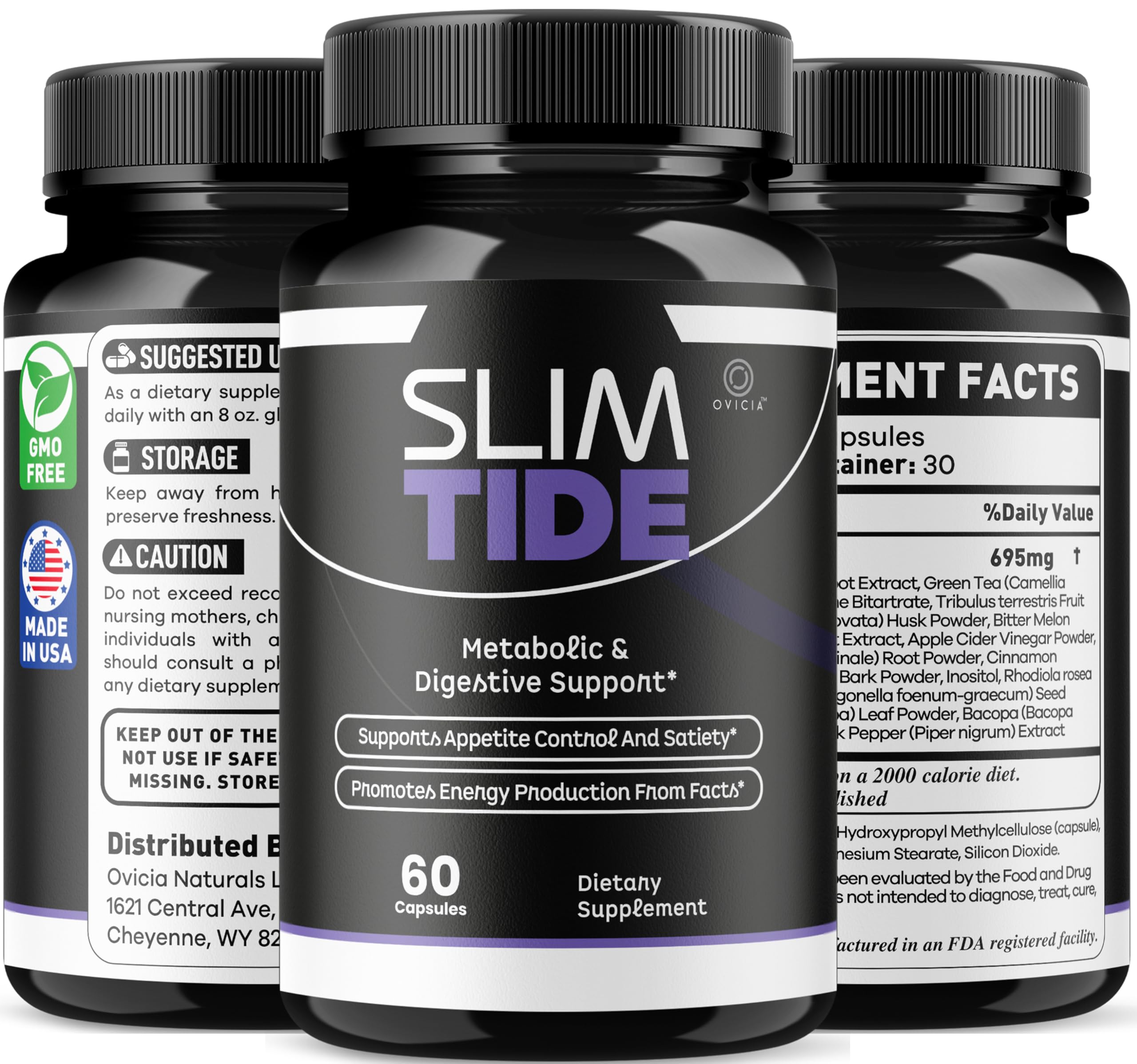 OVICIA Slim Tide empaque lateral con instrucciones legibles y almacenamiento seguro