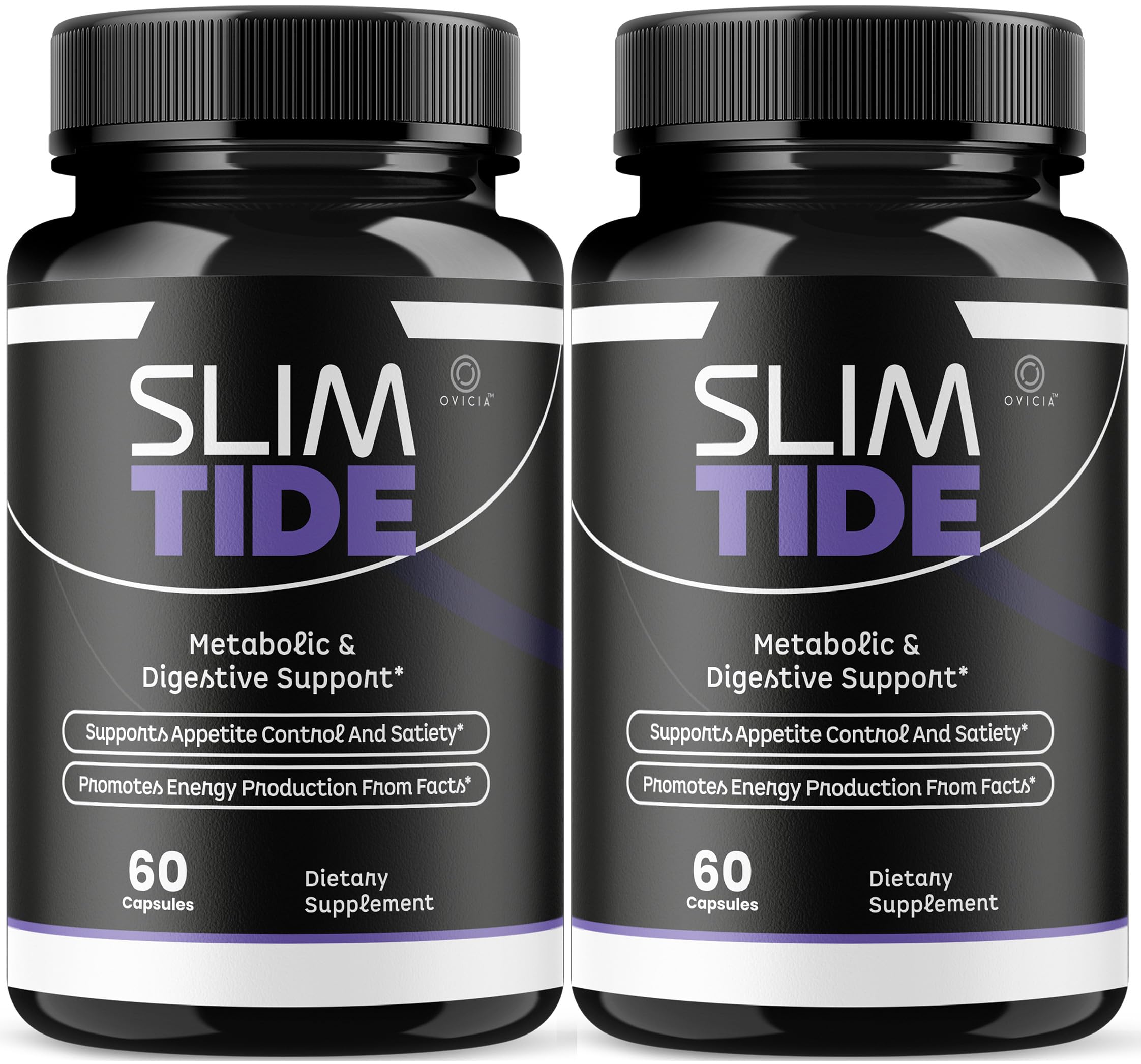 OVICIA Slim Tide frontal mostrando ambos frascos y beneficio de suministro prolongado