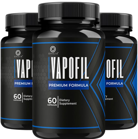 OVICIA Vapofil frasco frontal mostrando diseño y beneficio de claridad informativa