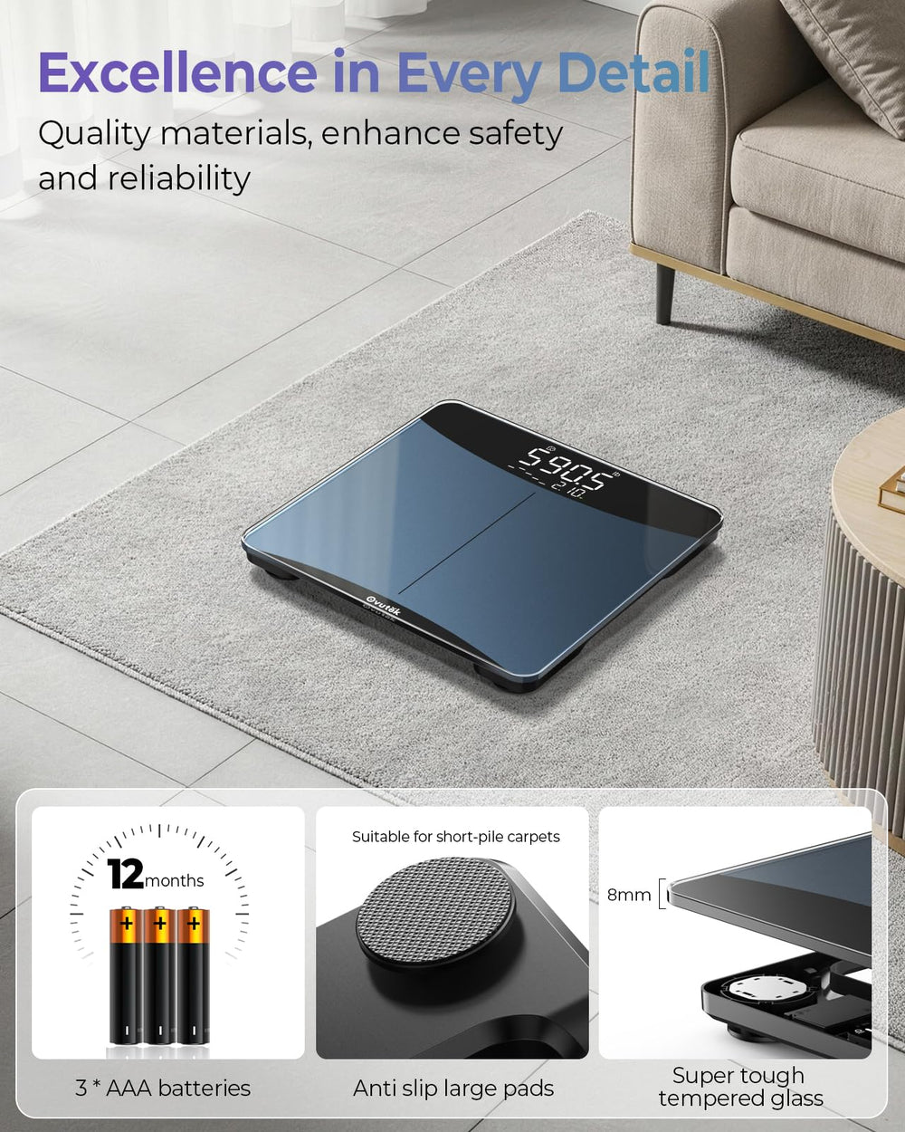 OVUTEK pesando mascota con plataforma estable y fácil lectura
