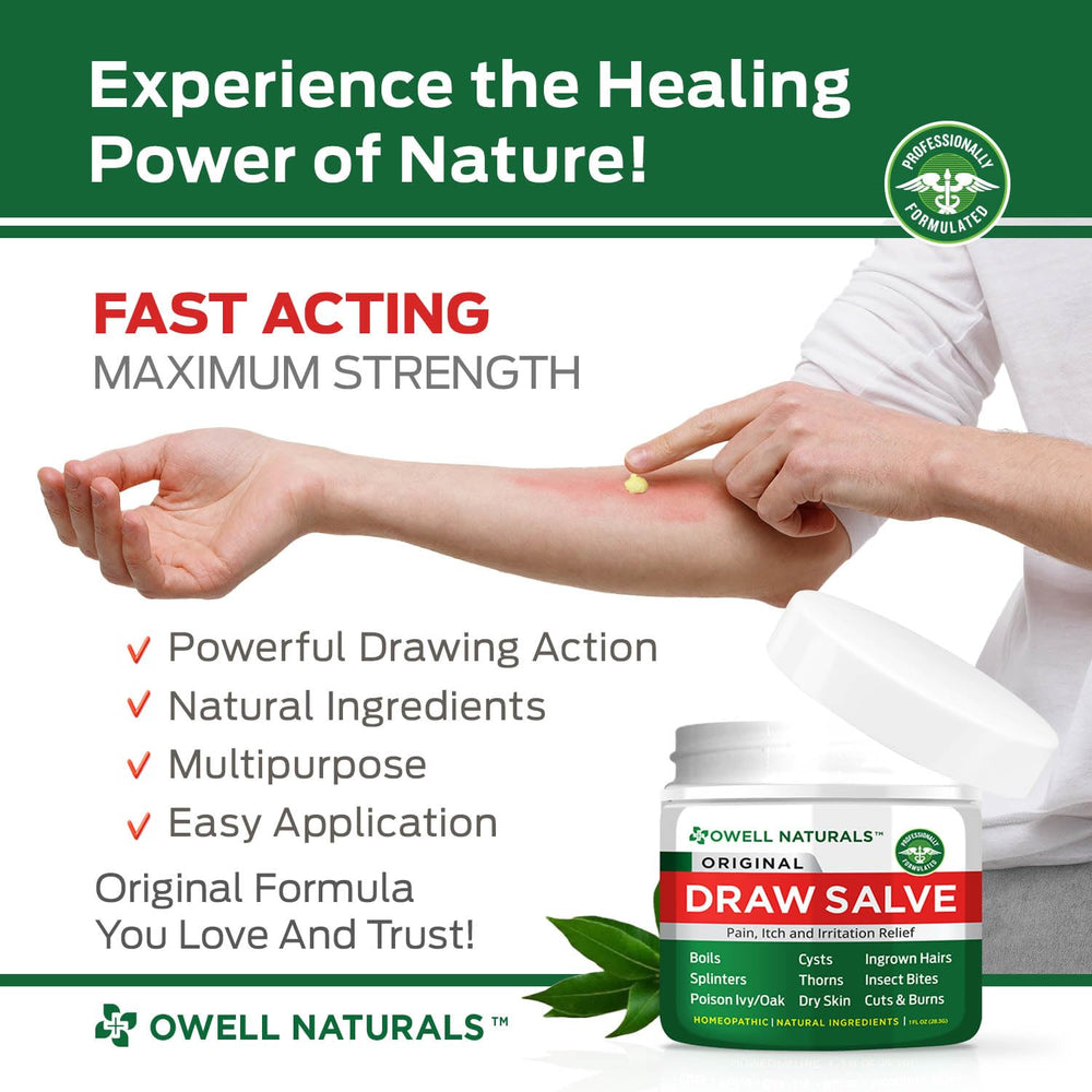 Aplicación localizada del bálsamo OWELL Naturals en la mano para aliviar irritación