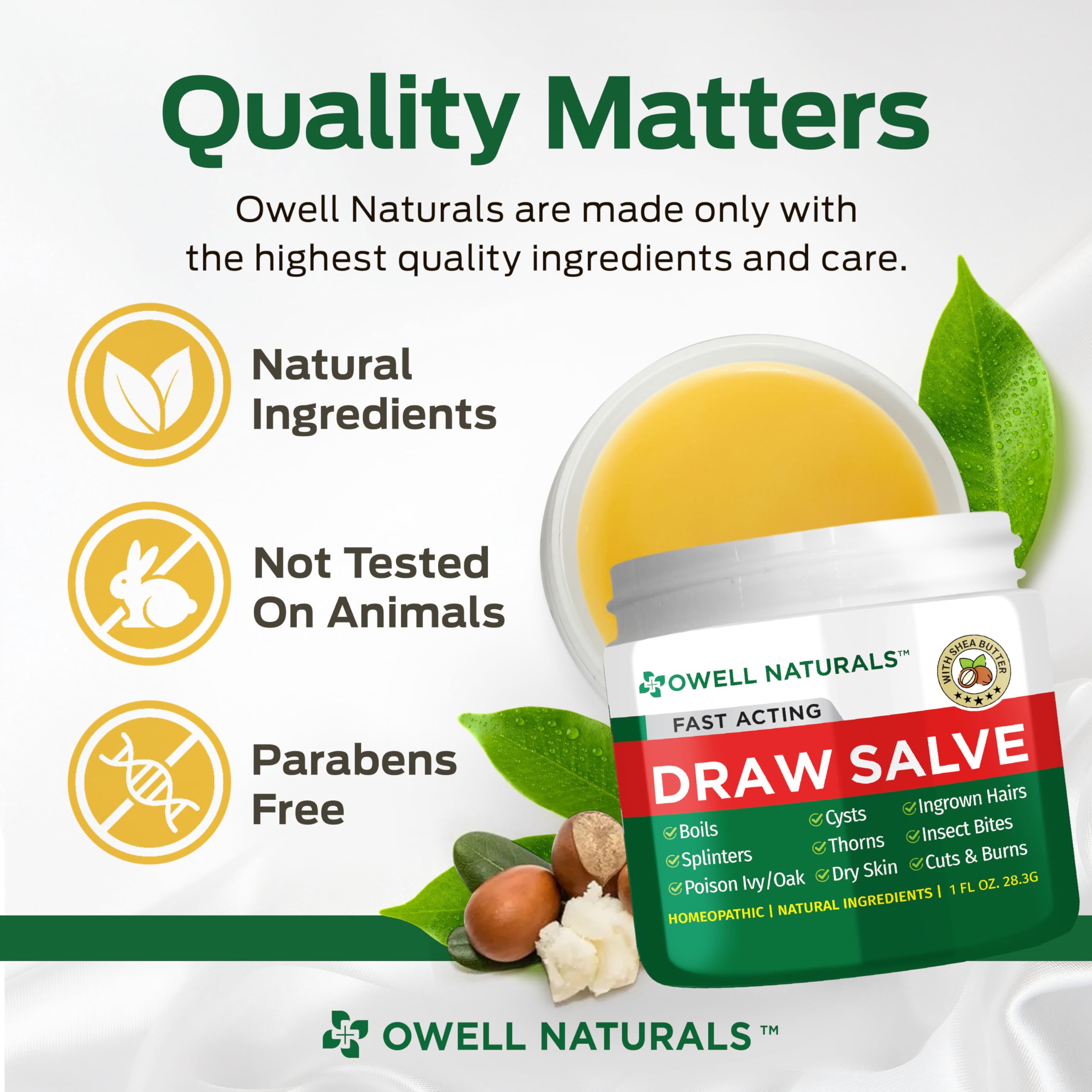 Owell Naturals etiqueta con ingredientes destacando origen vegetal
