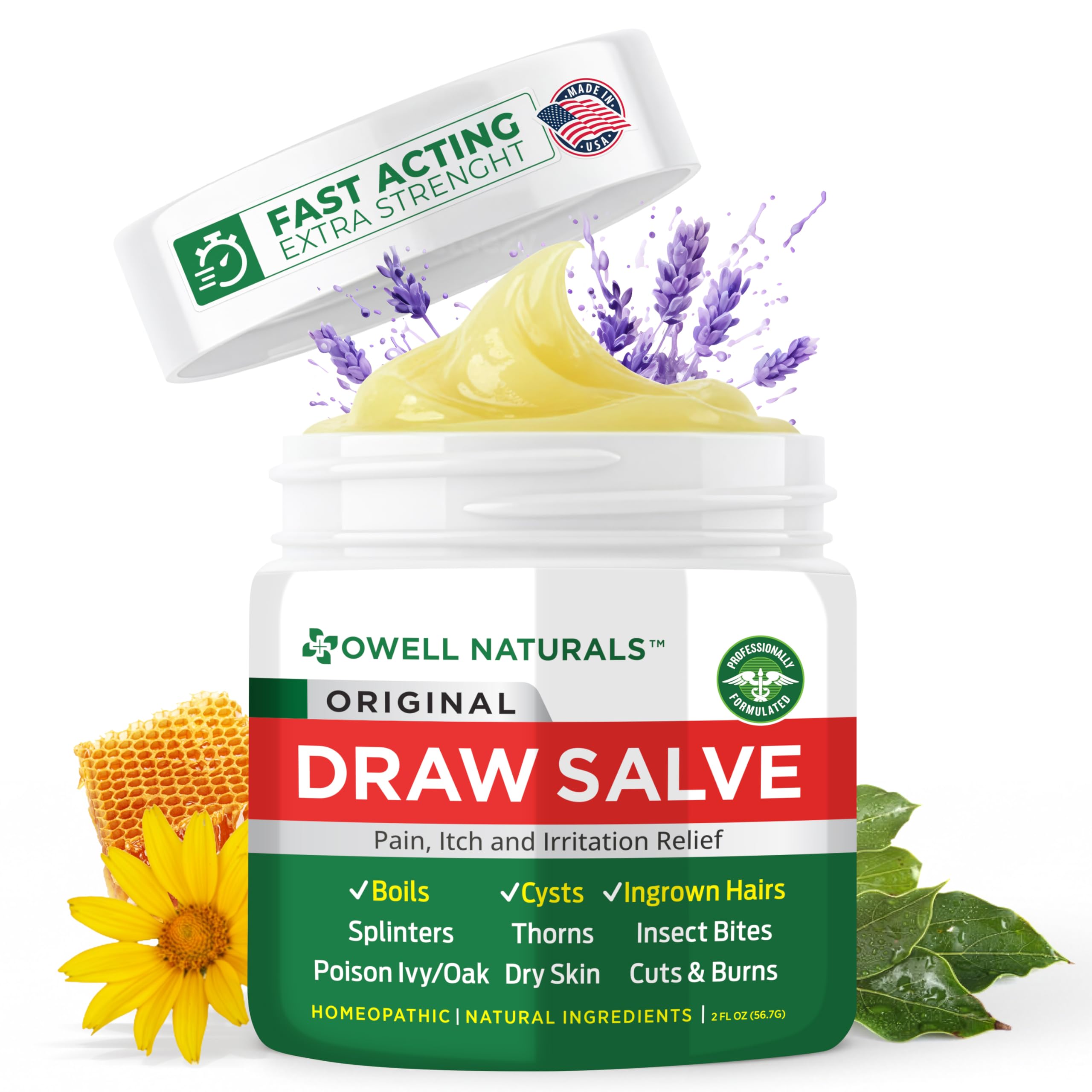 Owell Naturals frasco frontal mostrando el envase y fácil identificación