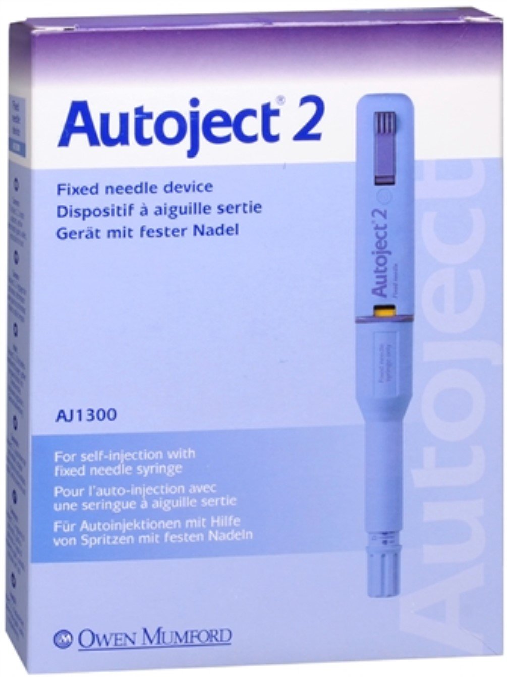 Owen Mumford Autoject 2 vista frontal con sujeción estable y manejo ergonómico