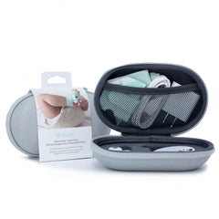 Owlet estuche frontal mostrando protección y fácil transporte