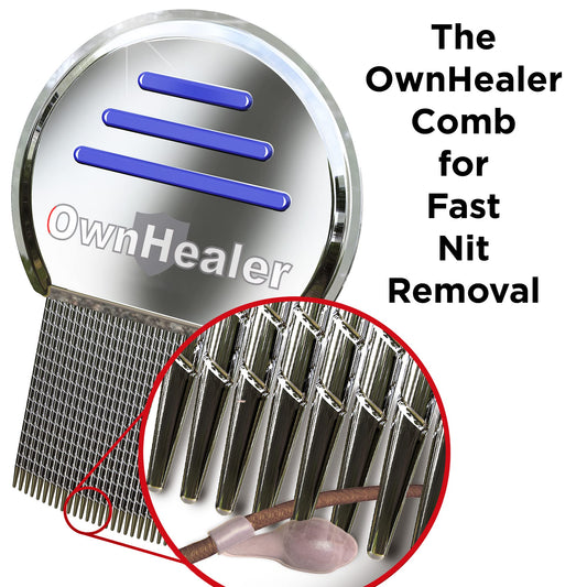 OWNHEALER detalle de dientes finos para captura precisa de liendres