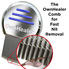 OWNHEALER detalle de dientes finos para captura precisa de liendres