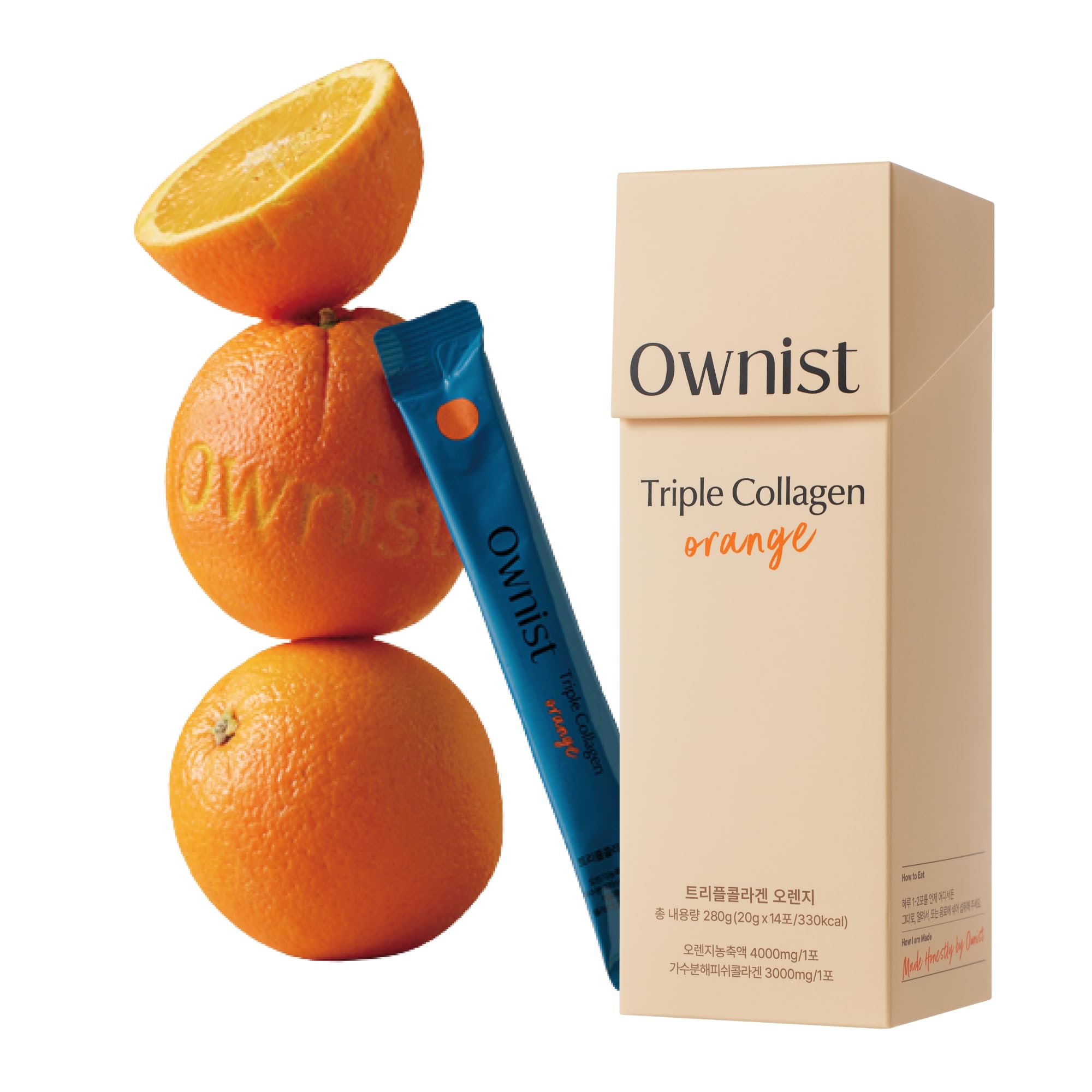 Ownist presentación frontal con sobres, muestra portabilidad y conveniencia