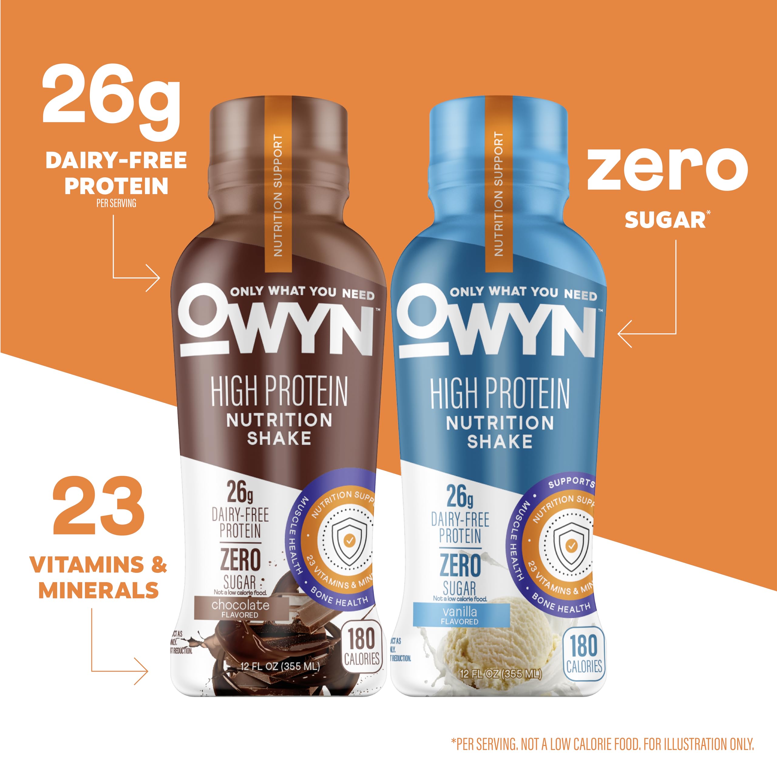 OWYN etiqueta con ingredientes que destaca proteína vegetal y limpieza