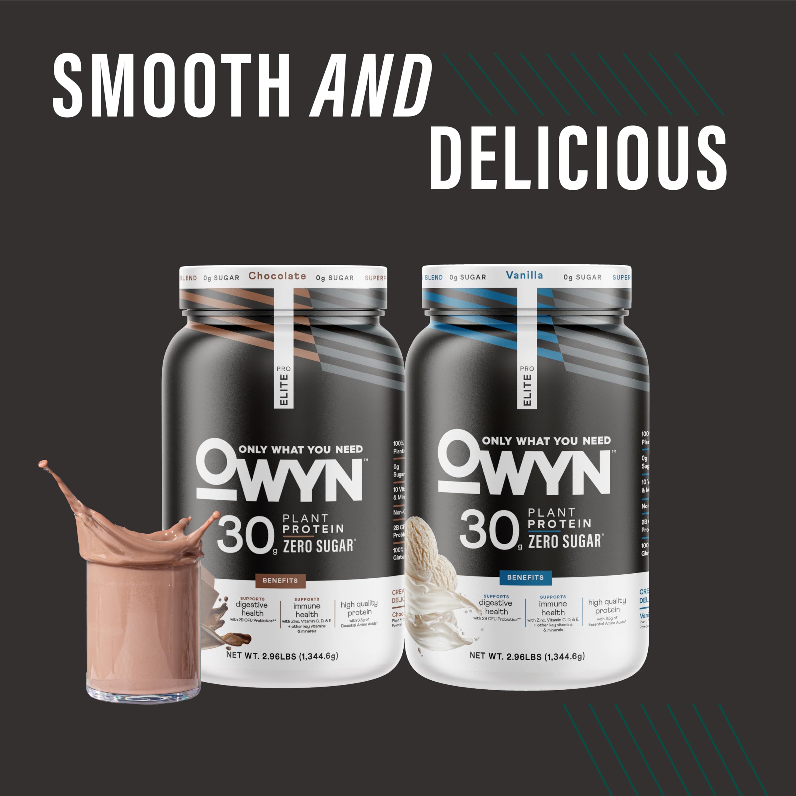 OWYN etiqueta con ingredientes y certificaciones sin alérgenos