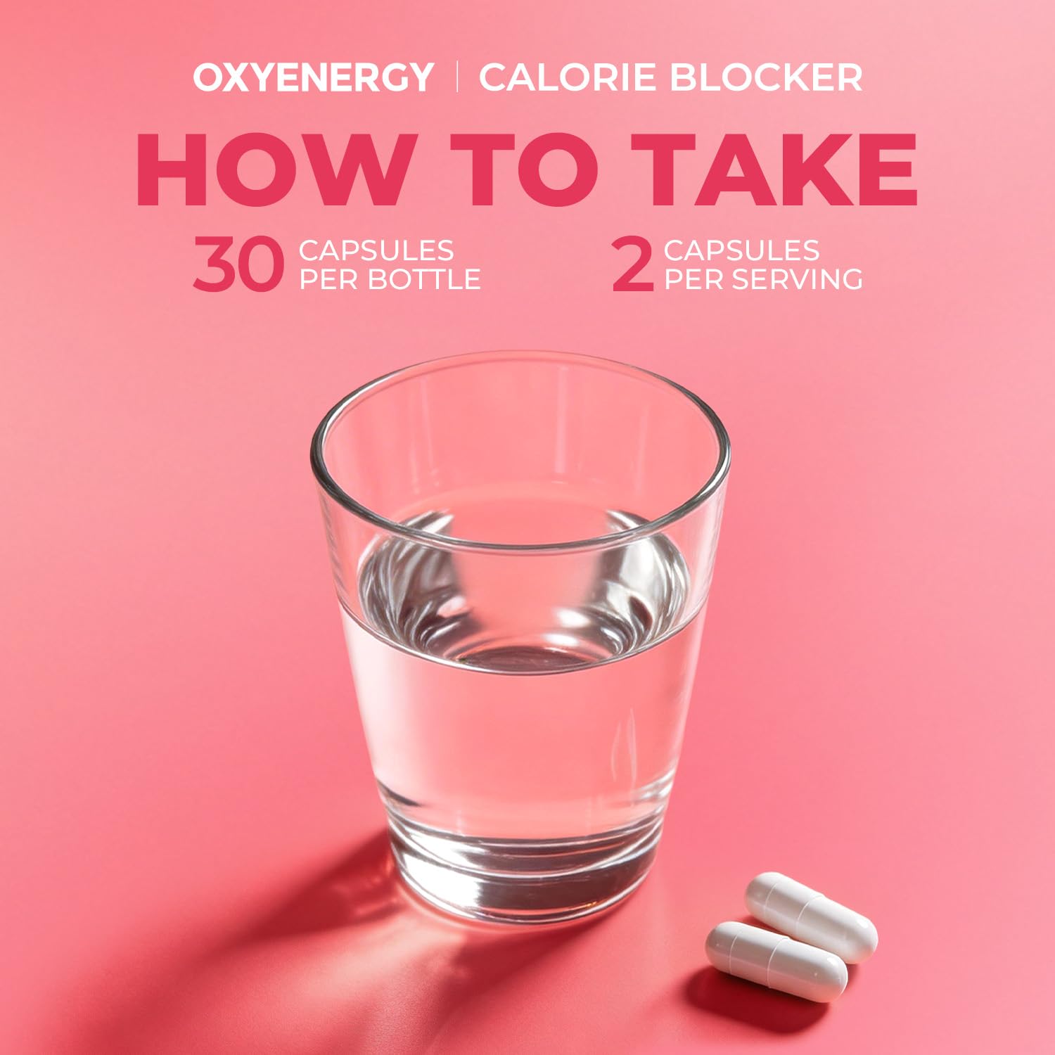 OxyEnergy junto a alimentos comunes para comparar porciones visualmente