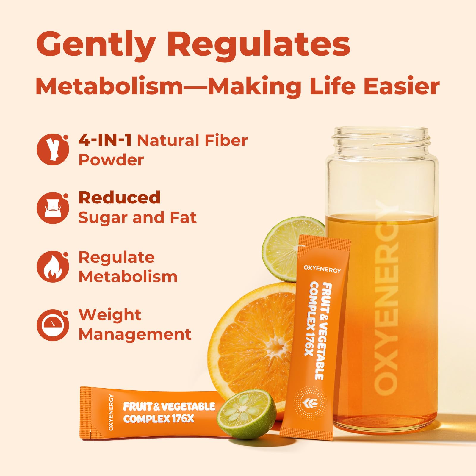 OxyEnergy ingredientes naturales mostrados y su aporte prebiótico