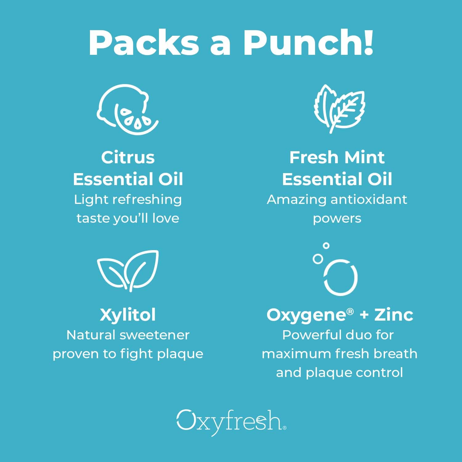 Oxyfresh mano aplicando pasta al cepillo demostrando fácil dispensado