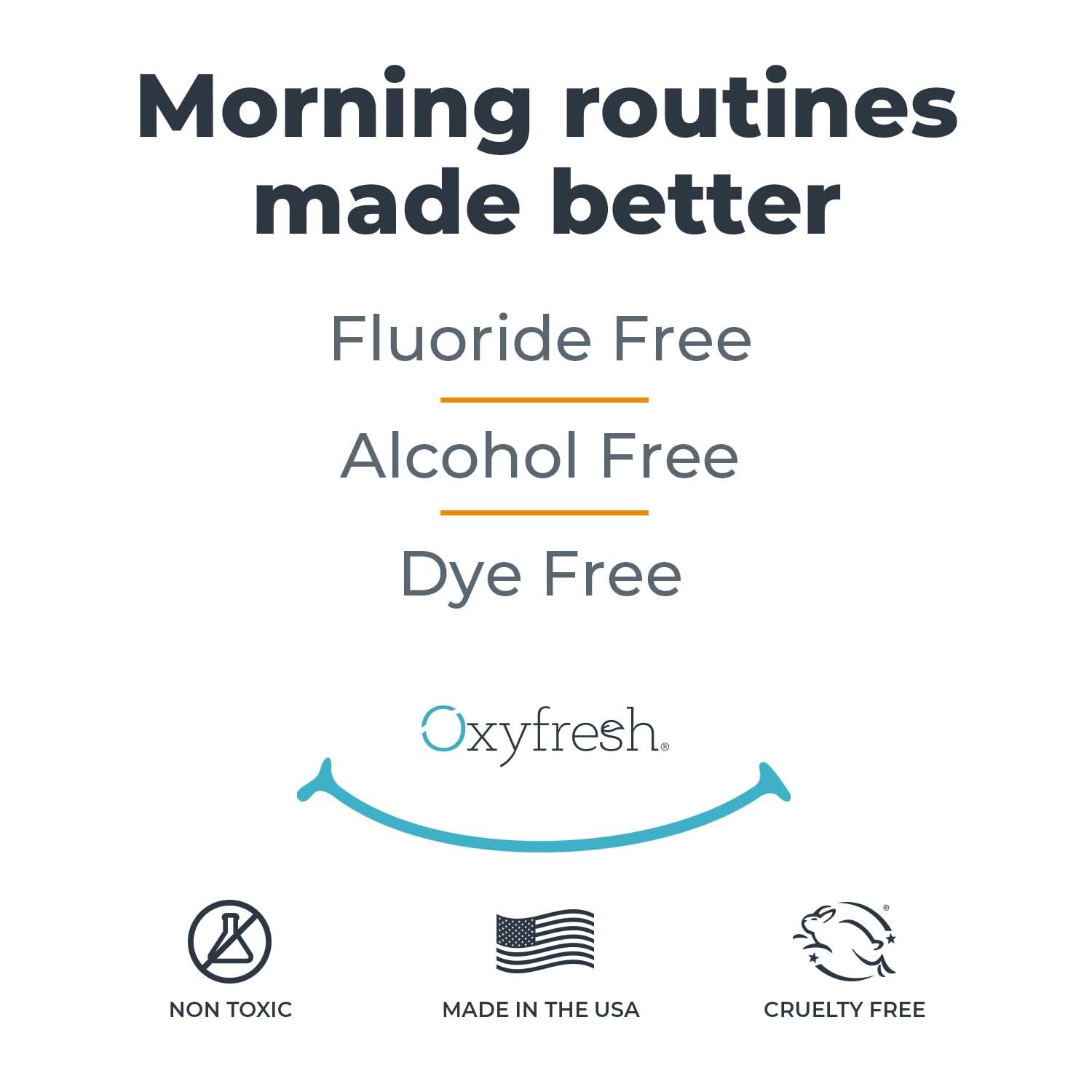Oxyfresh junto a cepillo y jabón, complemento de higiene diaria
