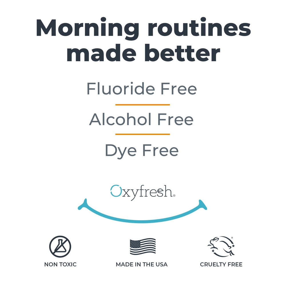 Oxyfresh junto a cepillo y jabón, complemento de higiene diaria