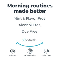 Oxyfresh embalaje junto a material dental en consultorio profesional