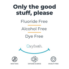 Oxyfresh escenario de cuidado bucal en baño promoviendo rutina diaria