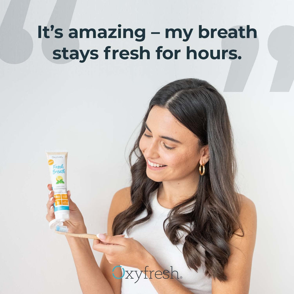 Oxyfresh primeros planos de aceites esenciales de limón y menta refrescantes