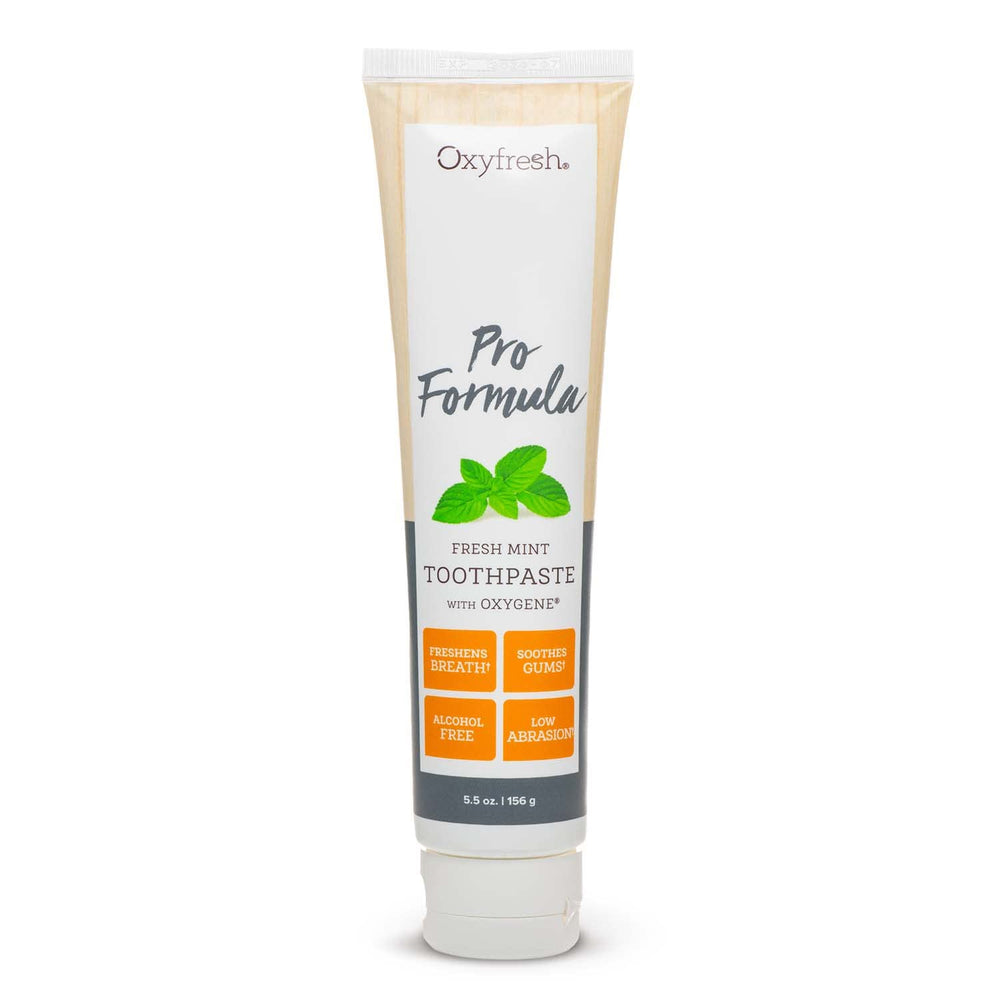 Oxyfresh tubo frontal mostrando etiqueta y beneficios visibles