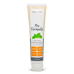 Oxyfresh tubo frontal mostrando etiqueta y beneficios visibles