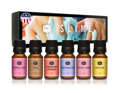 P&J Trading frascos delanteros mostrando seis aromas, organizado y fácil de seleccionar