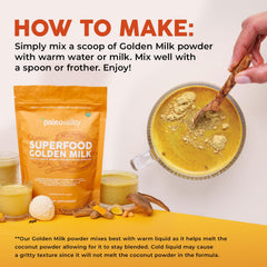 Paleovalley batido cremoso con golden milk en uso diario