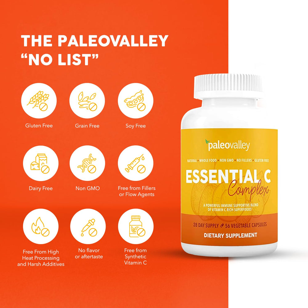 Paleovalley etiqueta de ingredientes detallando componentes orgánicos
