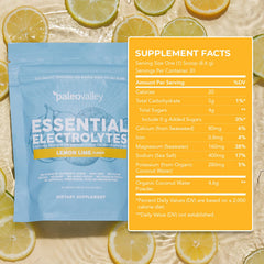 Paleovalley etiqueta con lista de ingredientes whole food y minerales traza