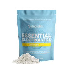 Paleovalley envase frontal con diseño y sabor limón-lima, confianza en ingredientes