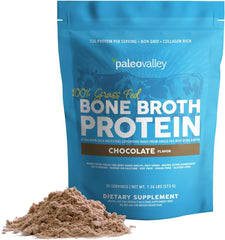Paleovalley frente del envase mostrando el producto y origen grass fed