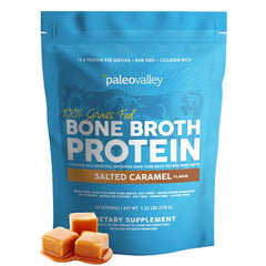 Paleovalley frente del envase mostrando marca y sabor, confianza y pureza