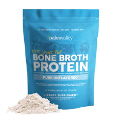 Paleovalley envase frontal mostrando colágeno puro y beneficio de proteína limpia