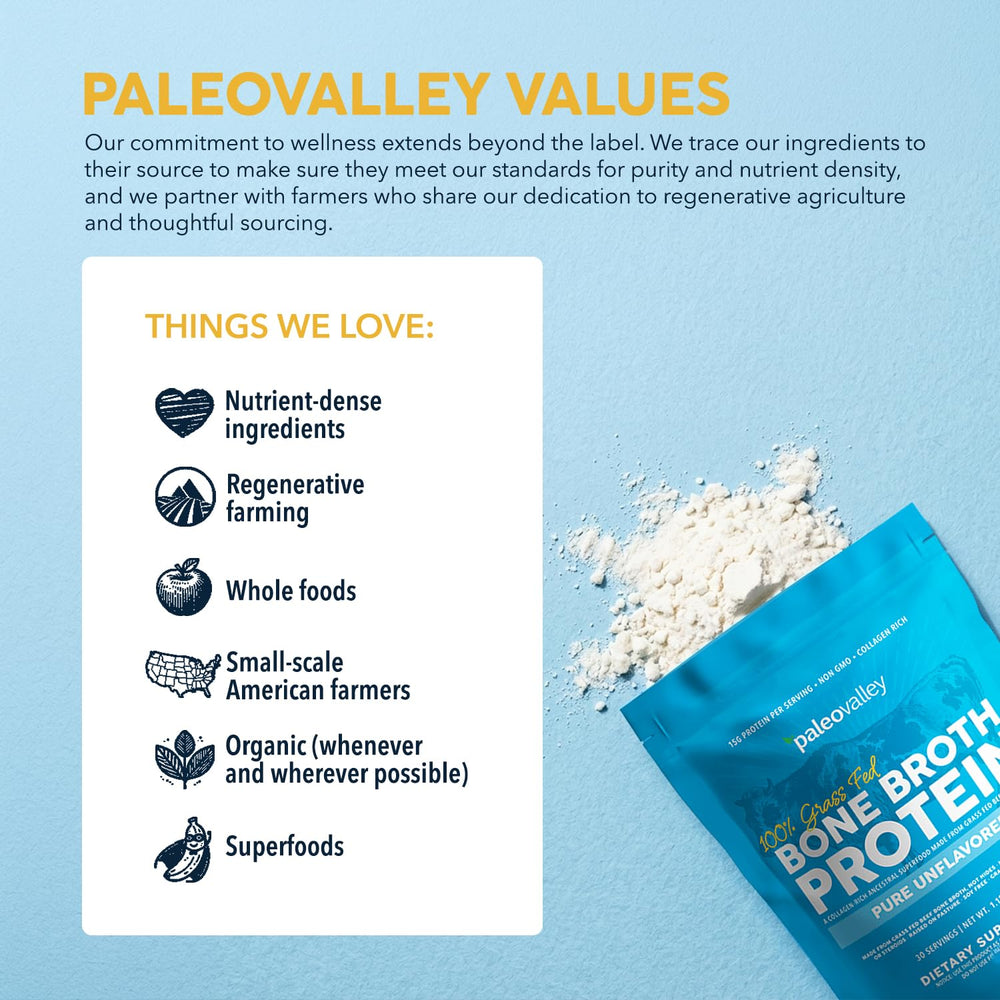 Paleovalley polvo integrado en sopa caliente, mejora contenido proteico