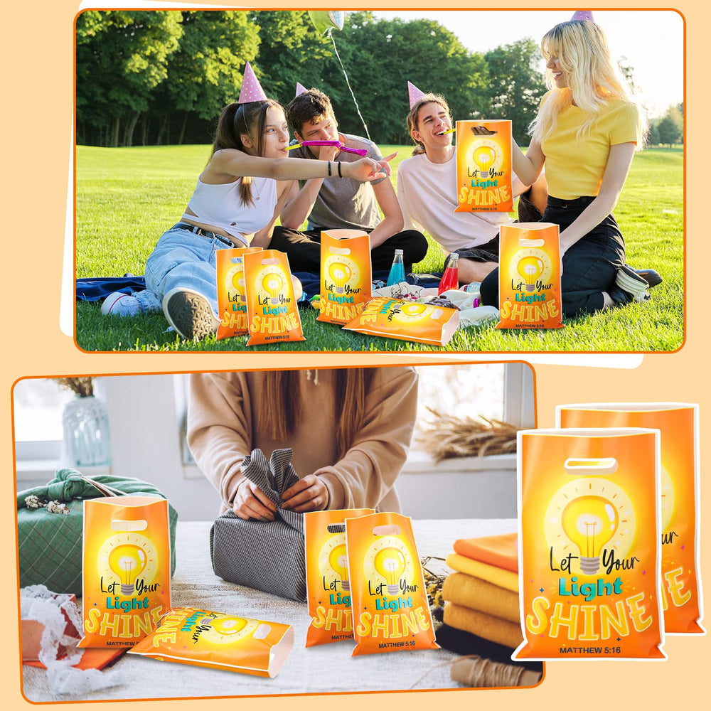 Panelee bolsas en uso en escuela dominical repartiendo golosinas, favorece actividades grupales