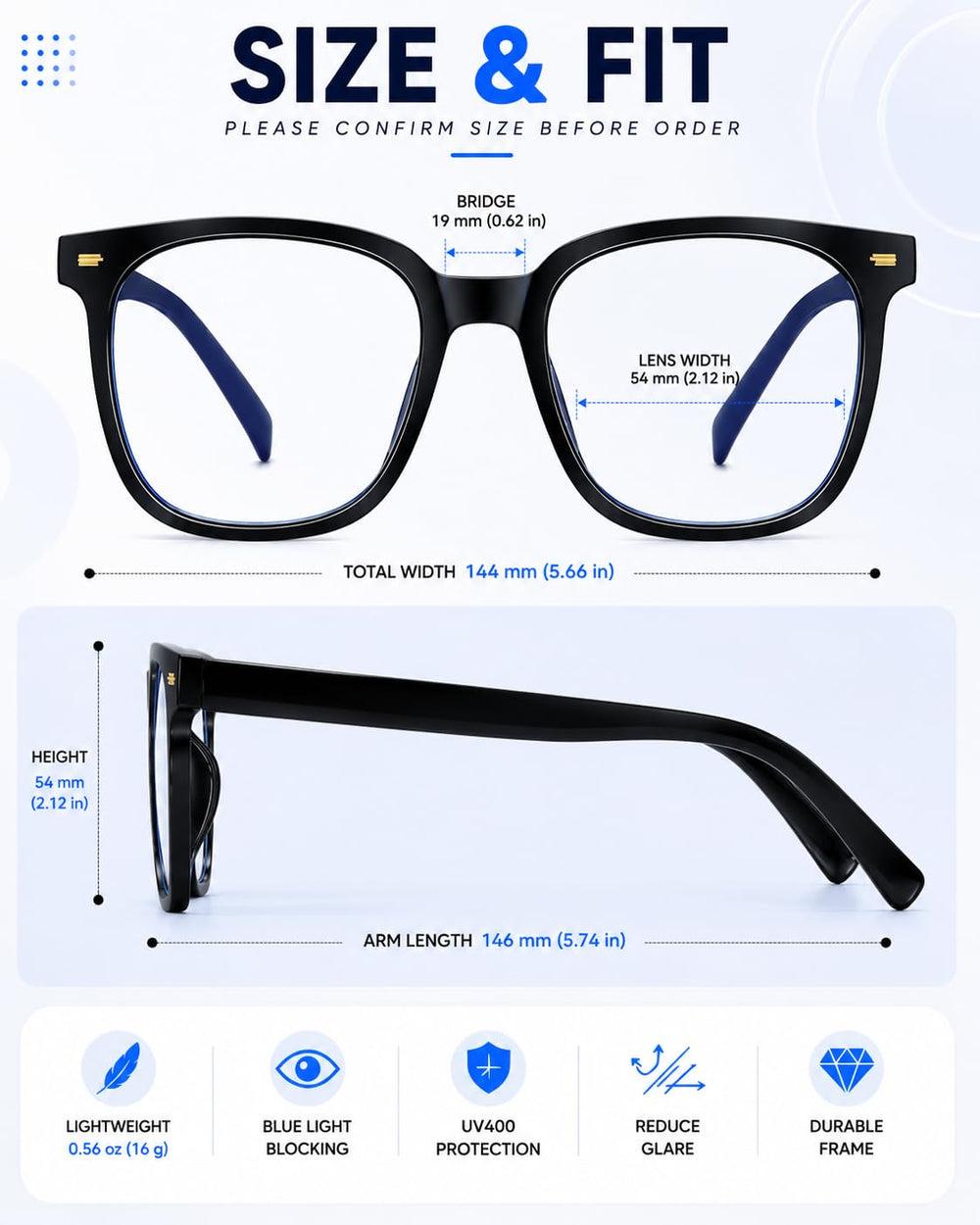 PANNER gafas en uso frente a ordenador para reducir fatiga ocular