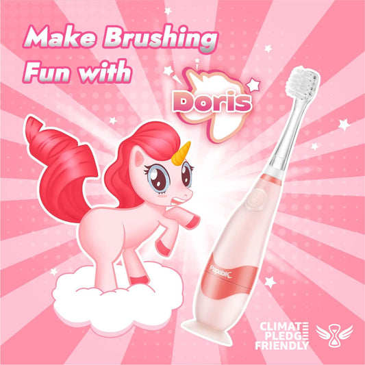 Papablic Doris detalle del cabezal con diseño de unicornio que atrae al niño
