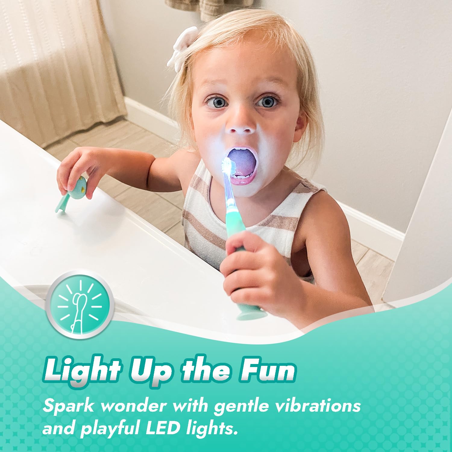 Papablic Jo luz LED encendida facilita ver la boca y hace el cepillado divertido