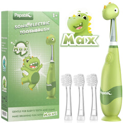 Papablic Max frontal con funda de dinosaurio, atrae al niño y facilita el cepillado